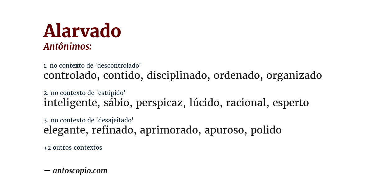 Antônimo de alarvado