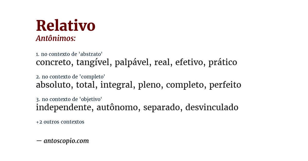 Antônimo de relativo