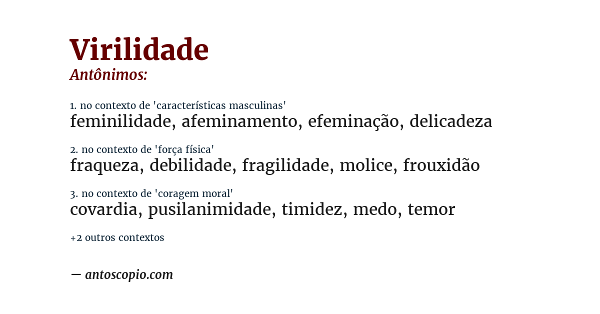 Antônimo de virilidade