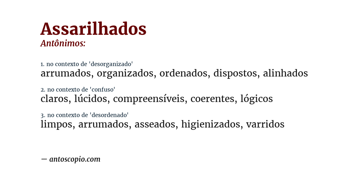 Antônimo de assarilhados
