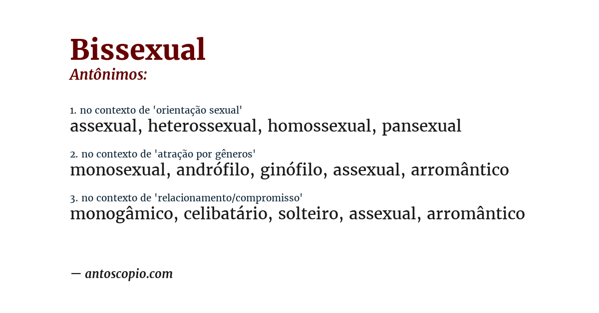 Antônimo de bissexual