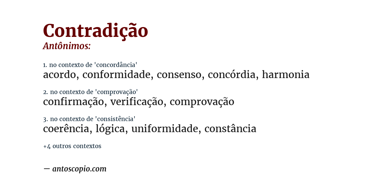 Antônimo de contradição