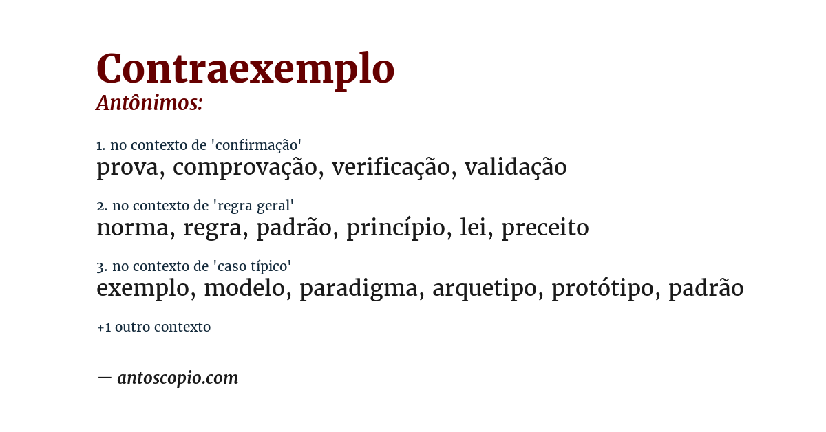 Antônimo de contraexemplo