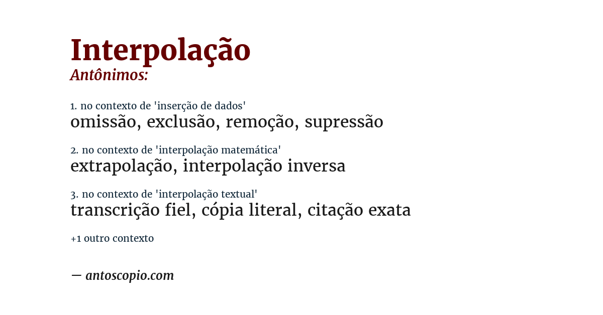 Antônimo de interpolação