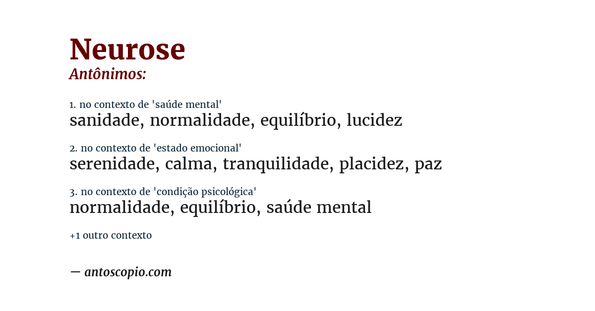 Antônimo de neurose
