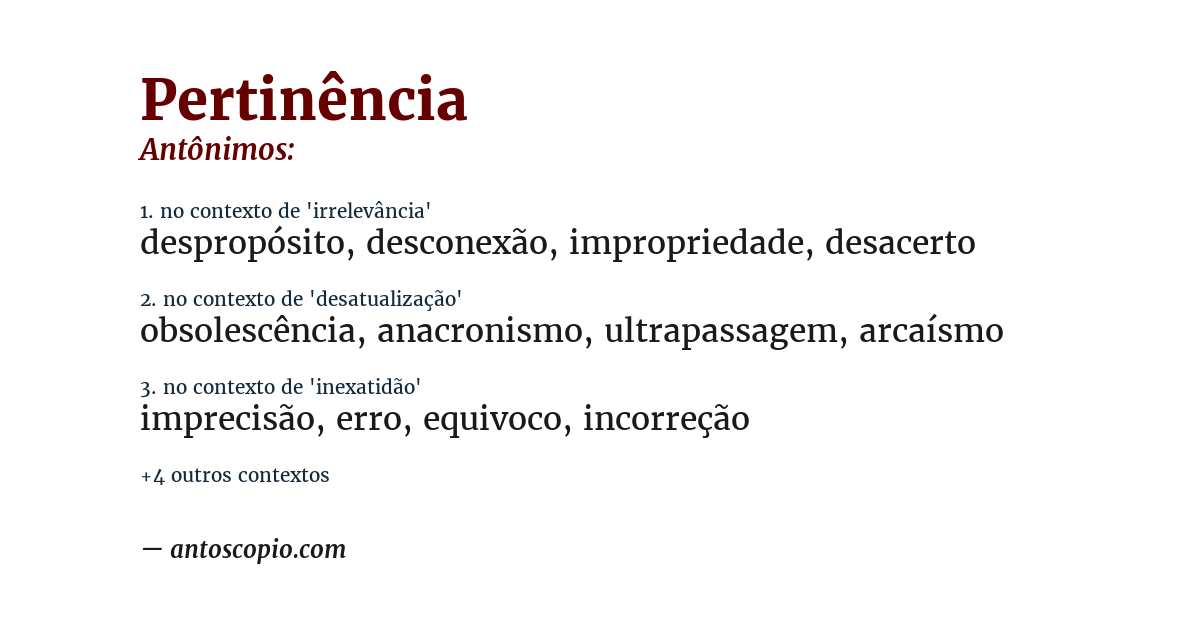 Antônimo de pertinência