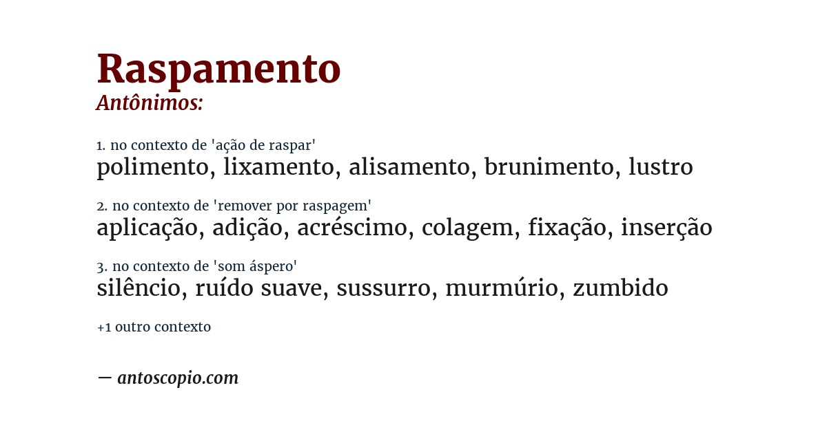 Antônimo de raspamento