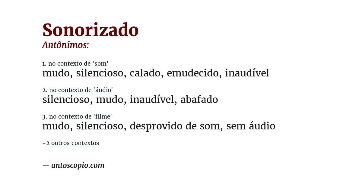 Antônimo de sonorizado