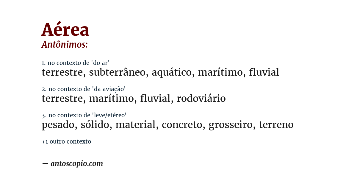 Antônimo de aérea