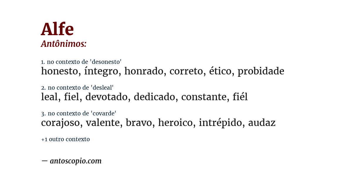 Antônimo de alfe