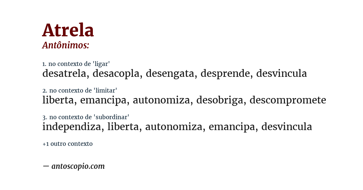 Antônimo de atrela
