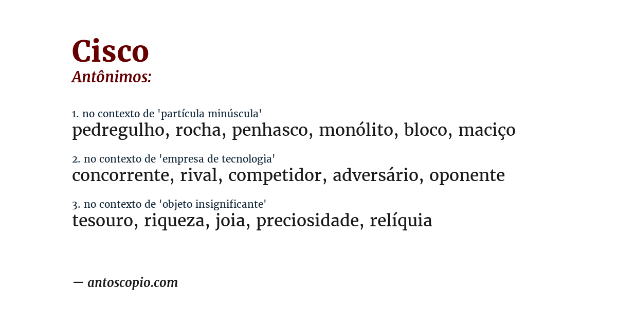 Antônimo de cisco