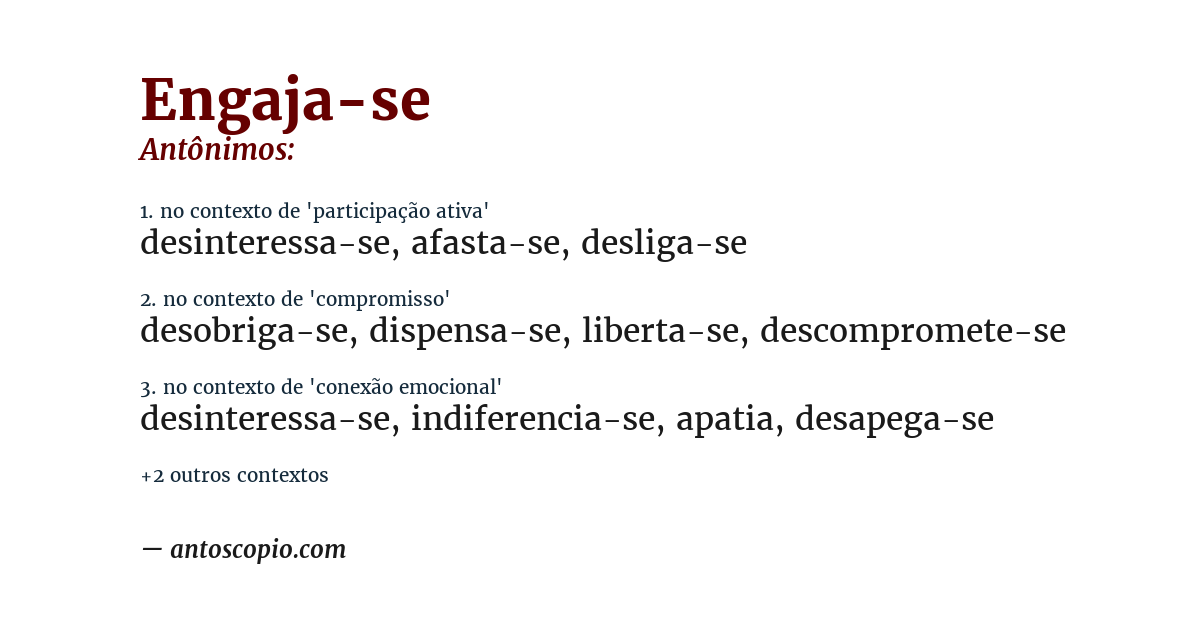 Antônimo de engaja-se