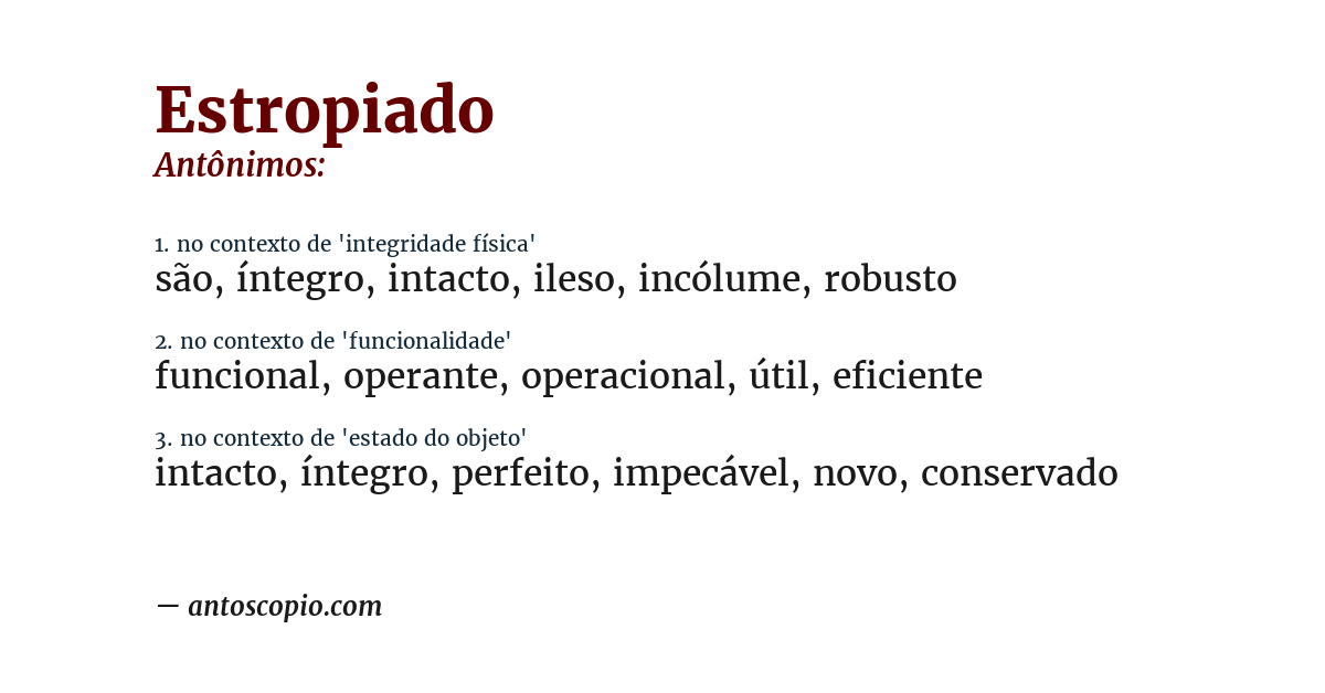 Antônimo de estropiado