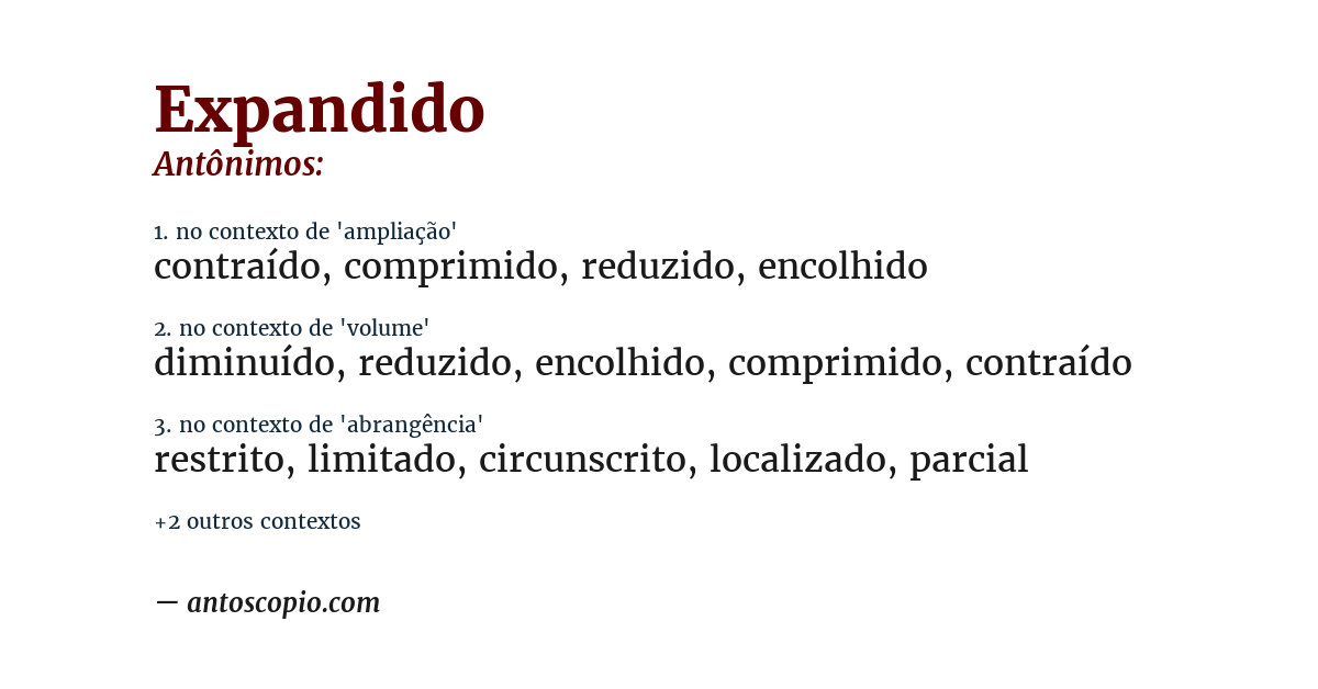 Antônimo de expandido