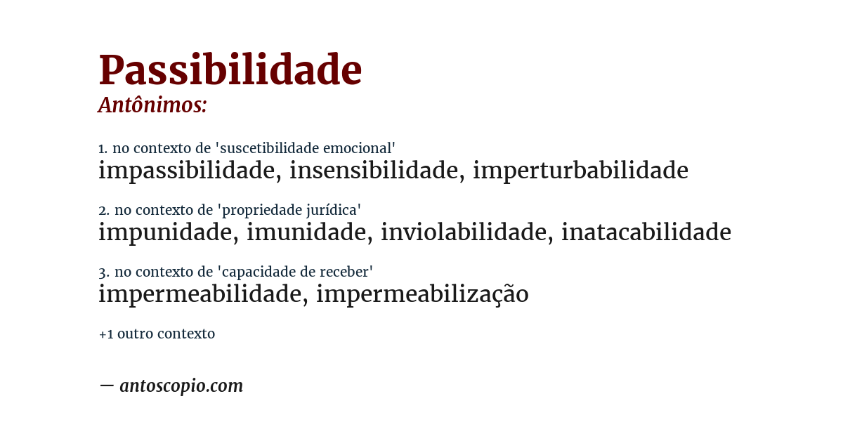 Antônimo de passibilidade