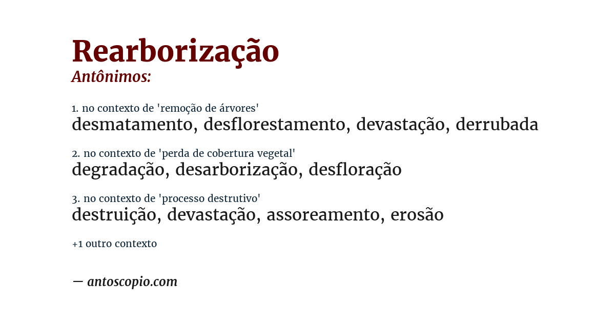 Antônimo de rearborização