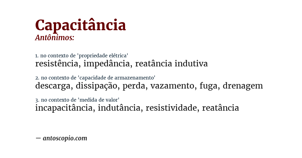 Antônimo de capacitância
