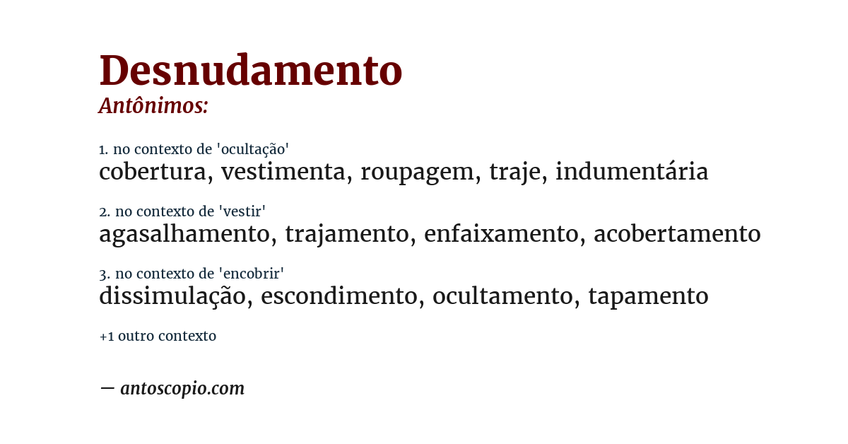 Antônimo de desnudamento