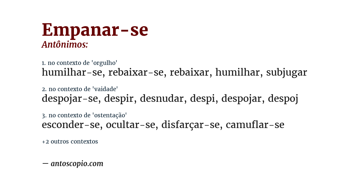 Antônimo de empanar-se