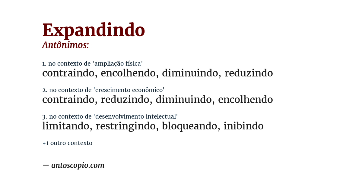 Antônimo de expandindo