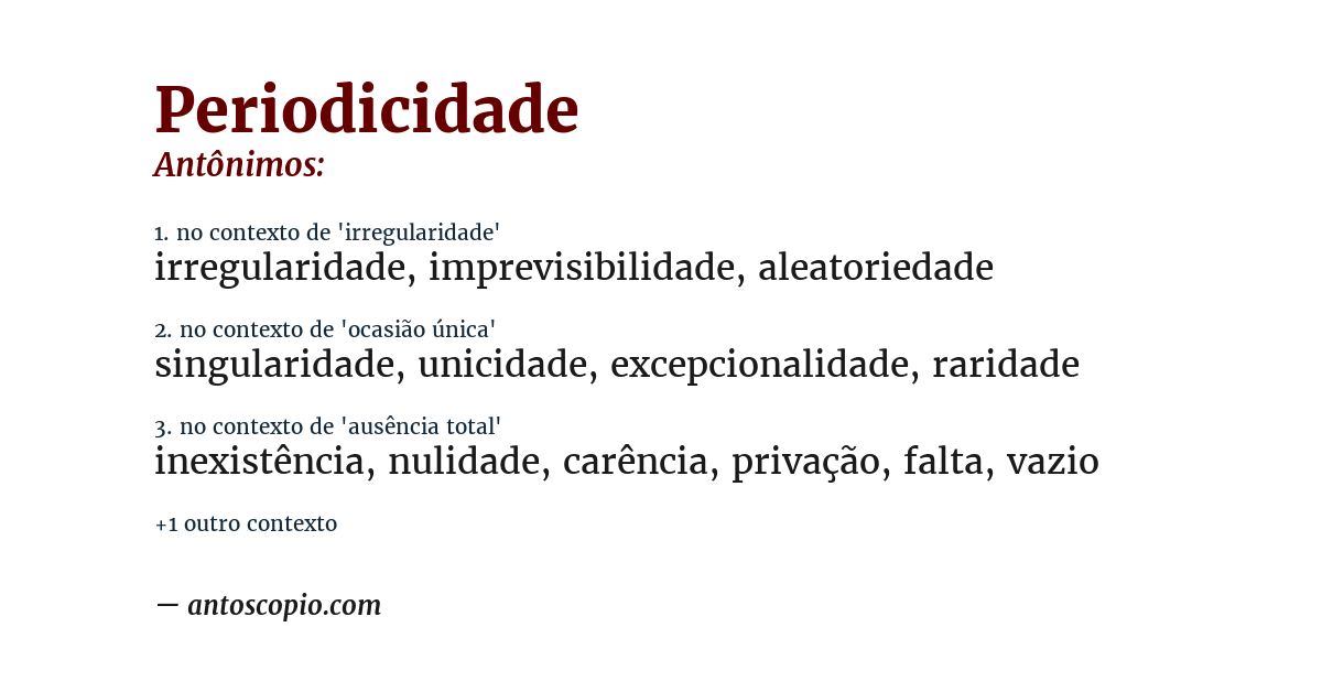 Antônimo de periodicidade