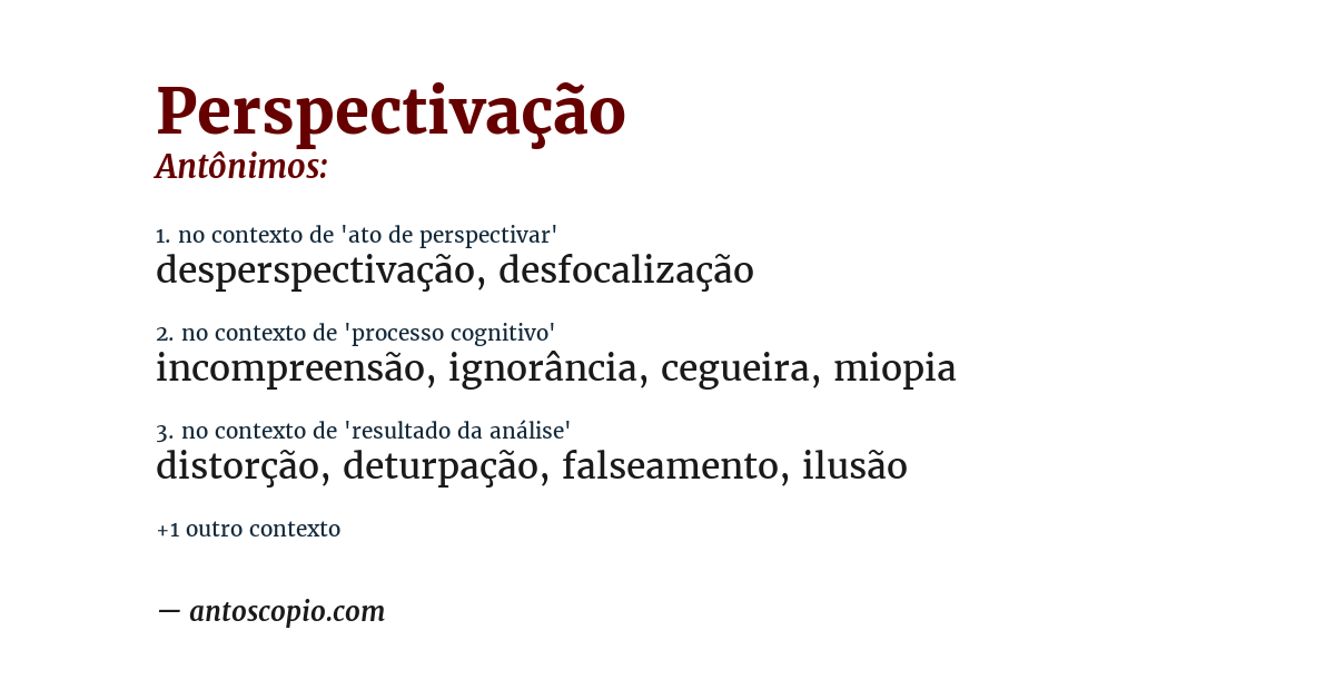 Antônimo de perspectivação