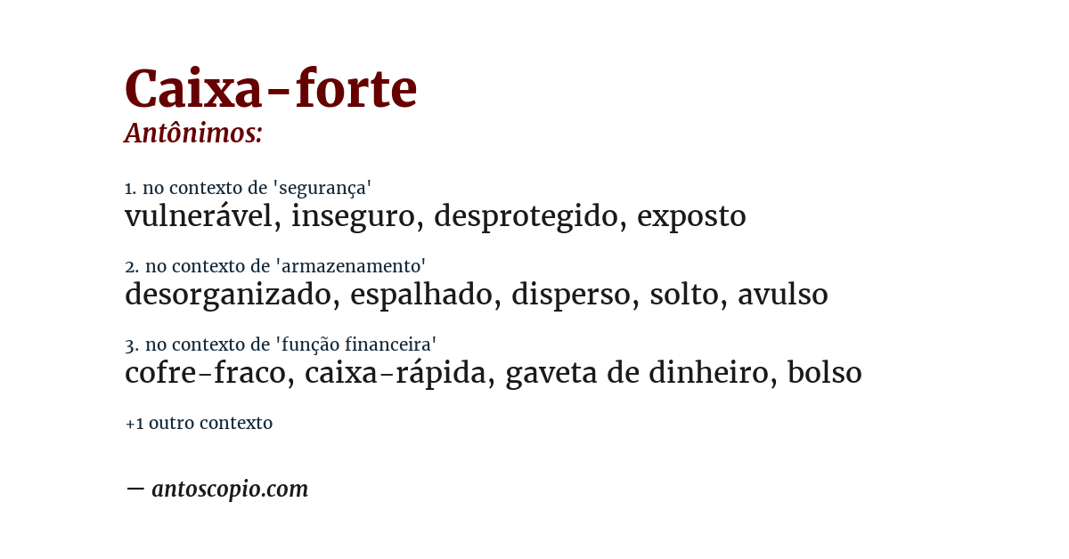 Antônimo de caixa-forte