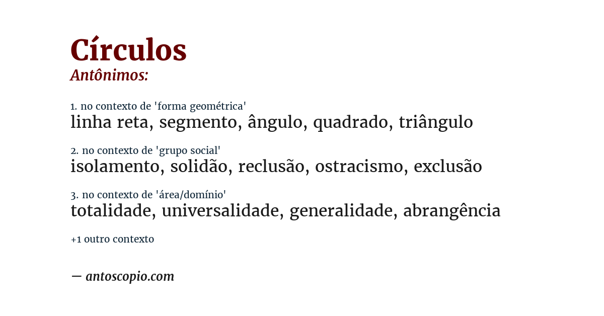 Antônimo de círculos