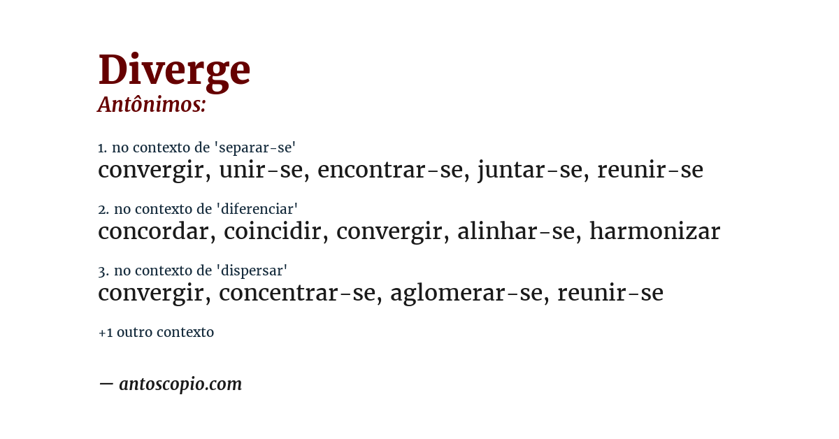 Antônimo de diverge