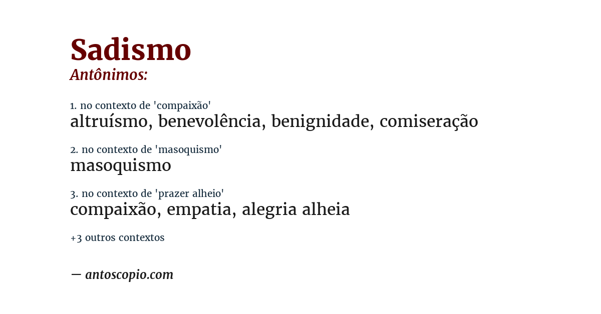Antônimo de sadismo