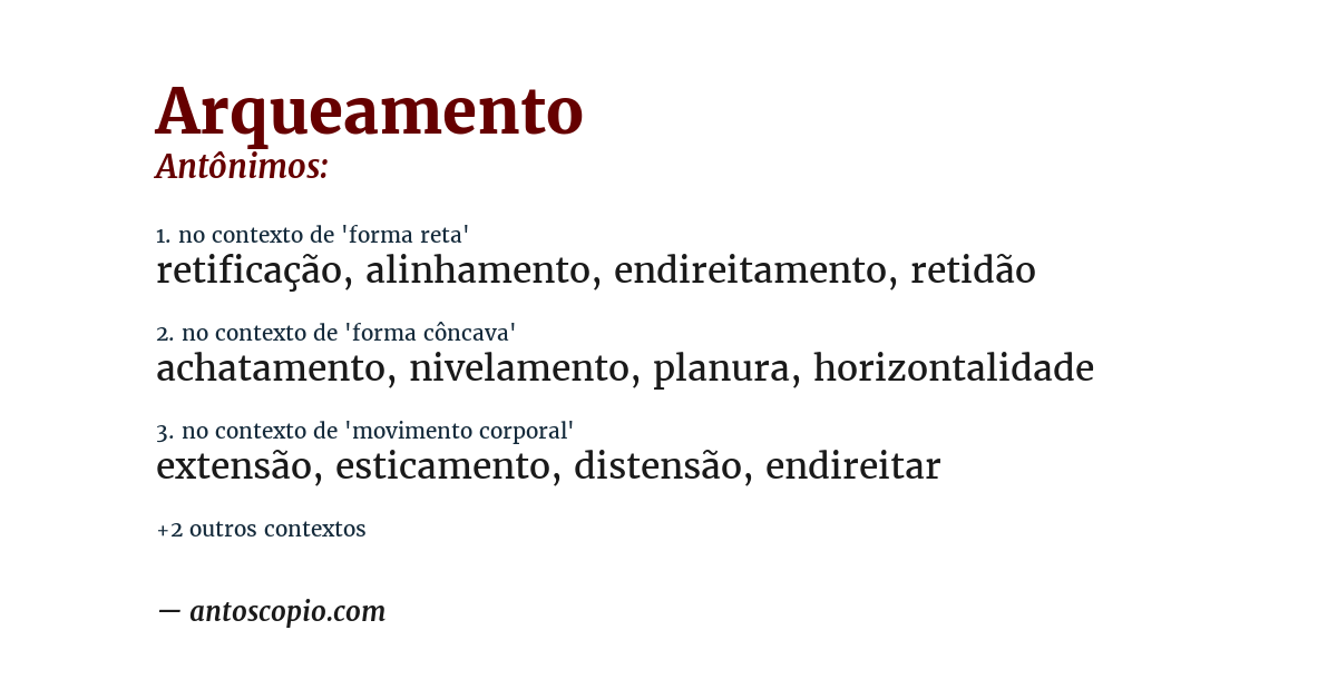 Antônimo de arqueamento