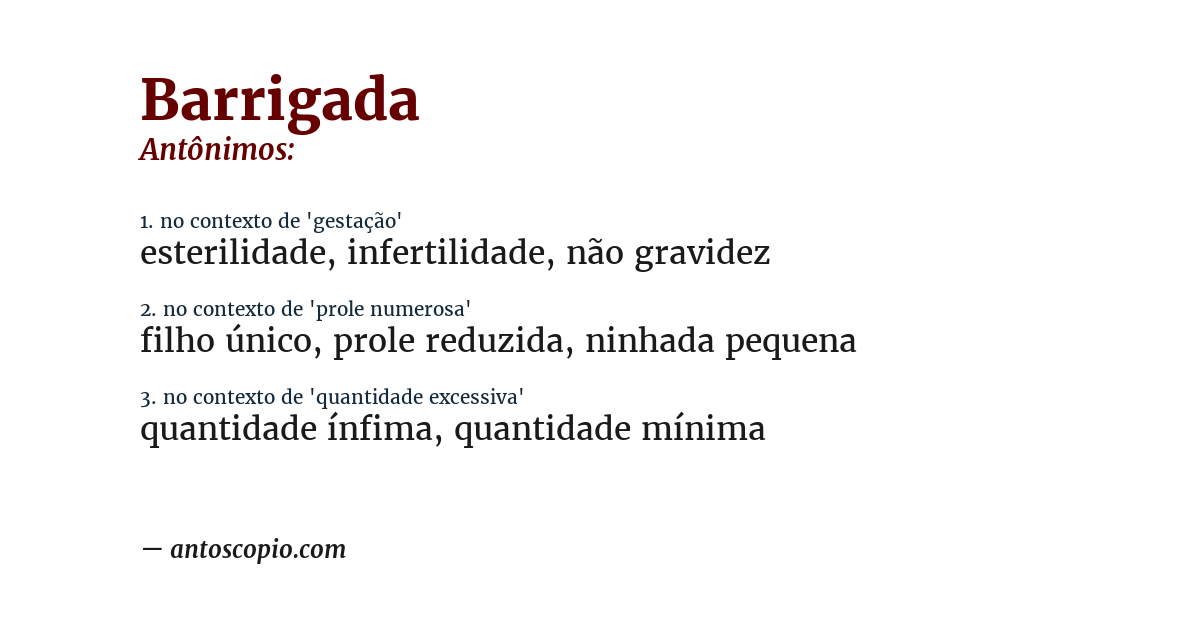 Antônimo de barrigada