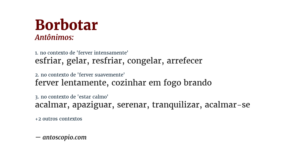 Antônimo de borbotar