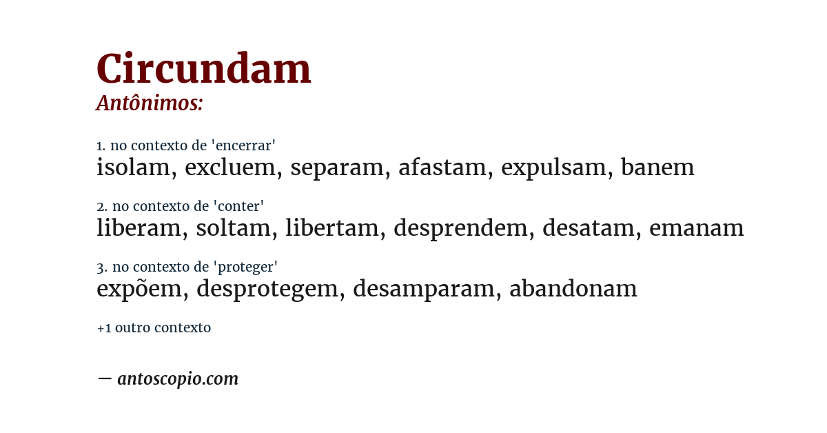 Antônimo de circundam