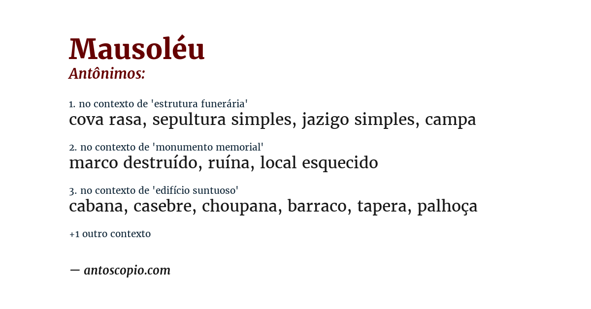 Antônimo de mausoléu