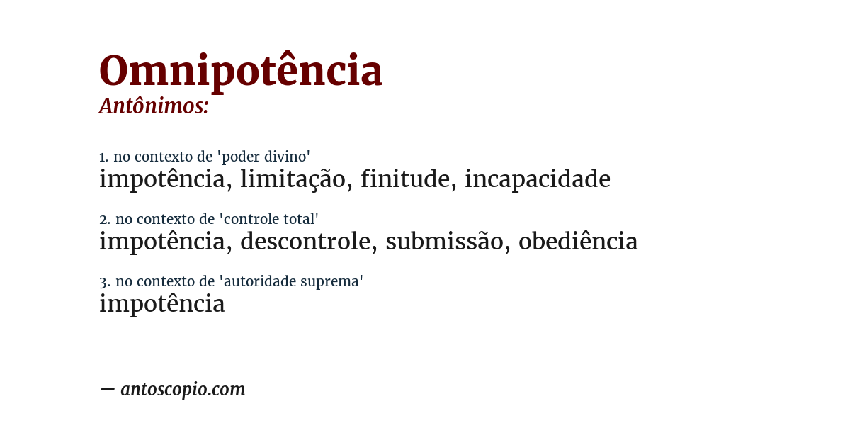 Antônimo de omnipotência