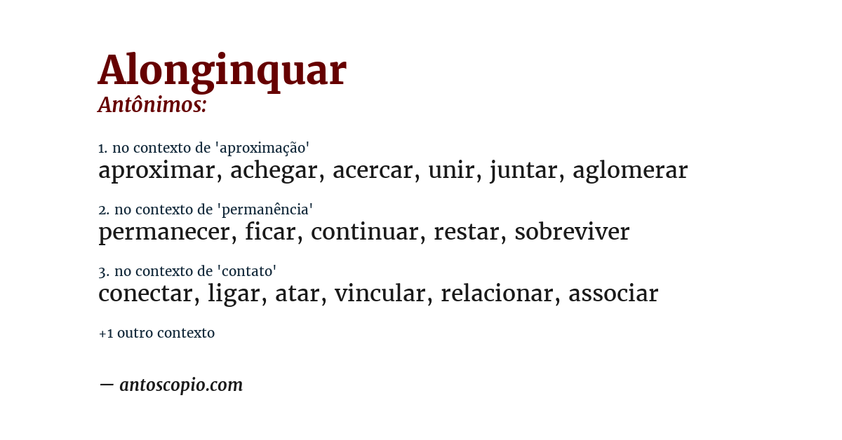 Antônimo de alonginquar