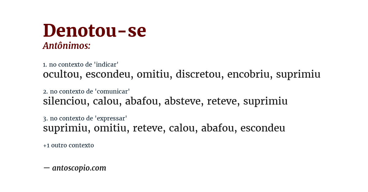 Antônimo de denotou-se