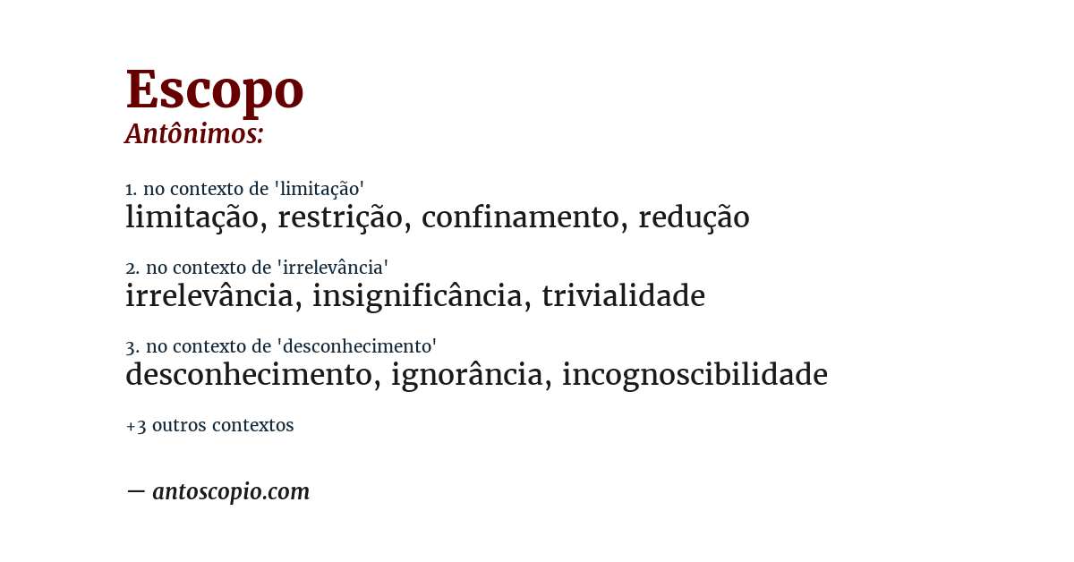 Antônimo de escopo