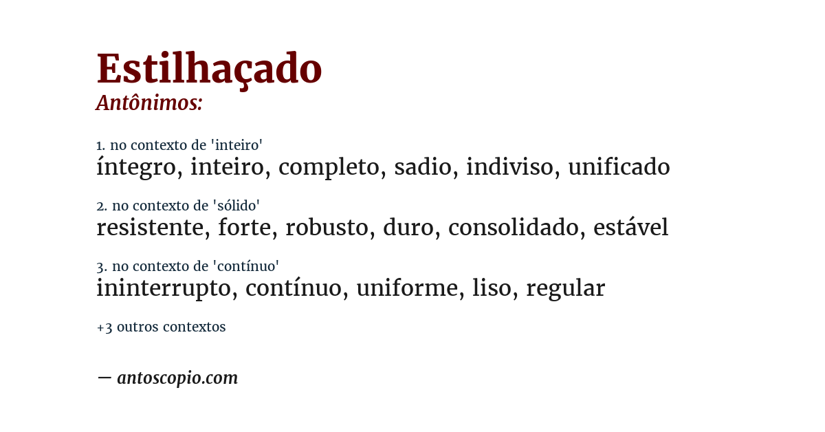 Antônimo de estilhaçado