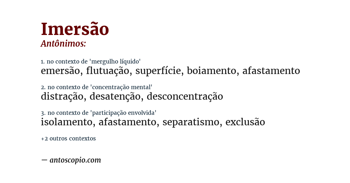 Antônimo de imersão