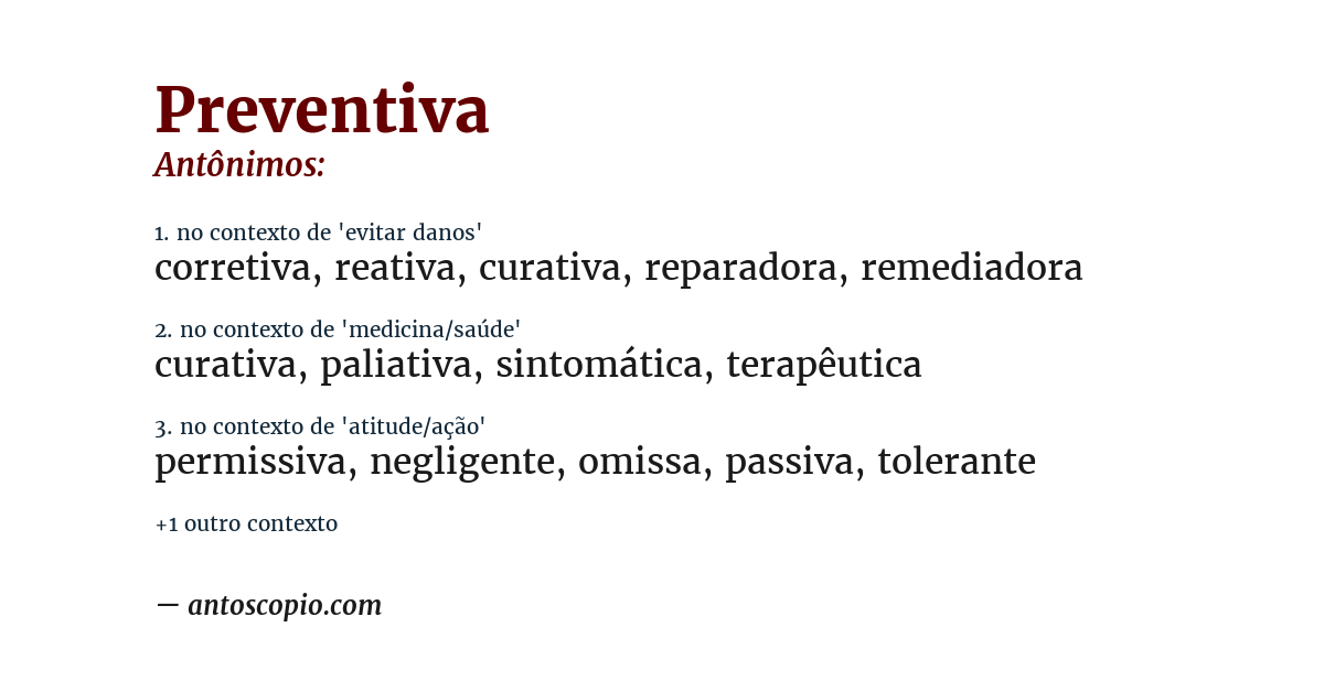 Antônimo de preventiva