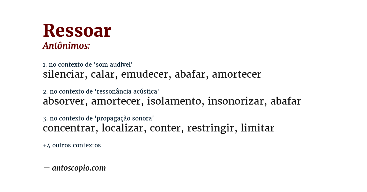 Antônimo de ressoar