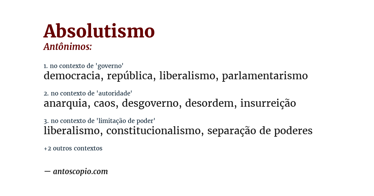Antônimo de absolutismo