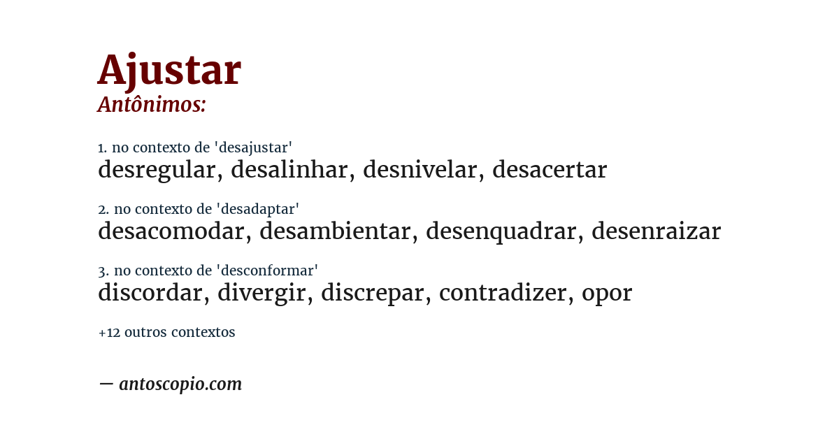 Antônimo de ajustar