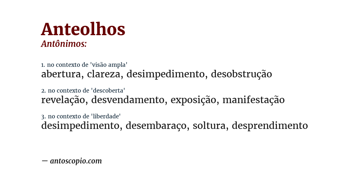 Antônimo de anteolhos