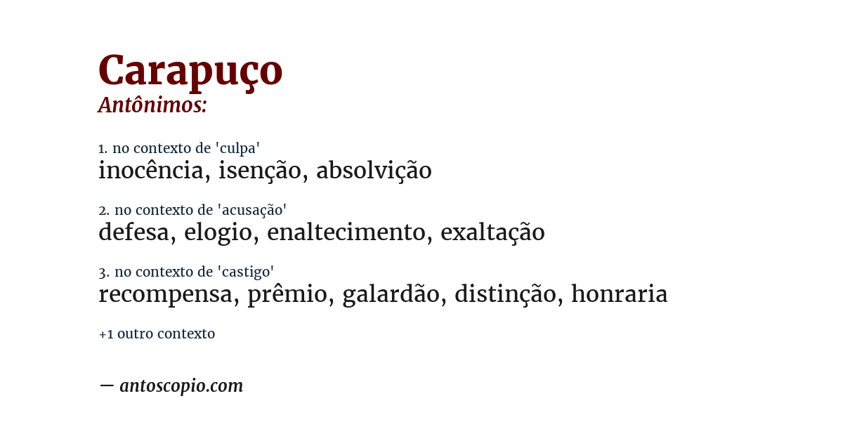 Antônimo de carapuço