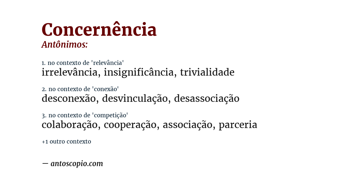 Antônimo de concernência