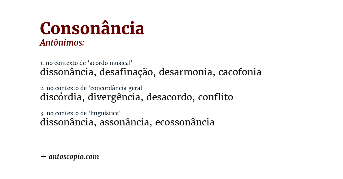Antônimo de consonância